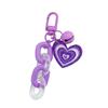 1PC Car Keychain Small Fresh Pendant Bag Hanging Jewelry Colourful Bell Creative Love Chain Keychain Double Layer