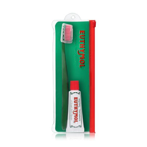 [Official Japan] EUTHYMOL Original Travel Set: Portable Toothbrush and Toothpaste 20g