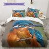 Cartoon-Muster Bettwäsche Steppbett-Set Bettbezug Kissenbezug Heimdekoration Geburtstagsgeschenk (1 Bettbezug + 2 Kissenbezüge, ohne Füllung)