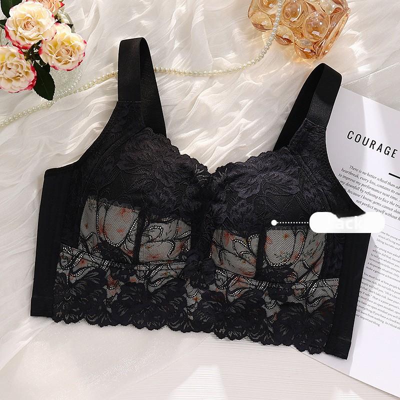 Plus Size Ultra-Thin Wireless Seamless Bra, Bust Minimizer Side Gathering Anti-Sag Full Figure Curvy Women Bra