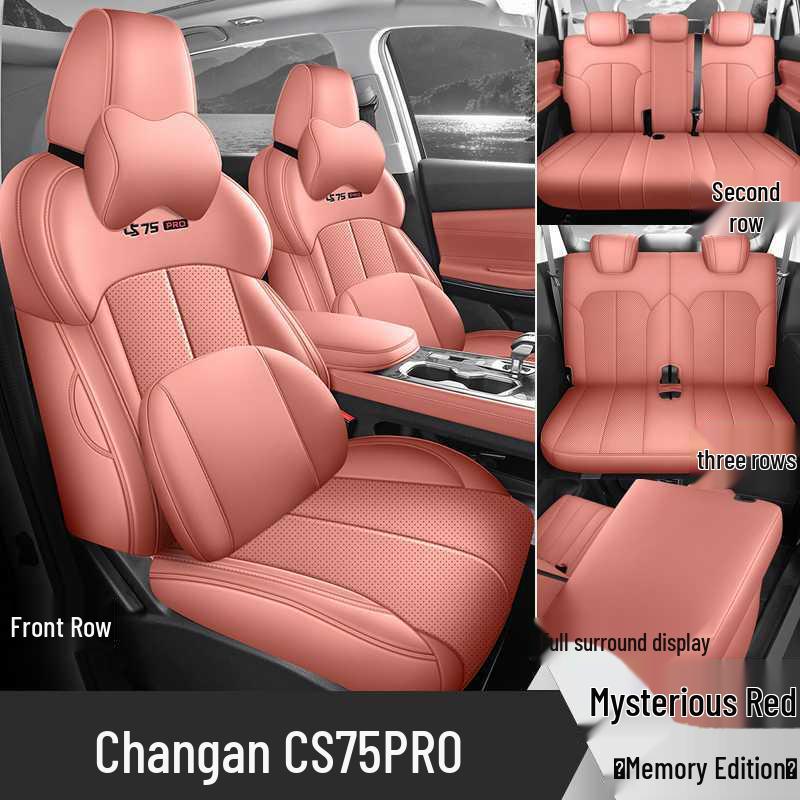 Changan CS75 PRO Seat Covers: Fully Enclosed, All-Season, Perforated Leather Car Seat Cushions for 26 Models.