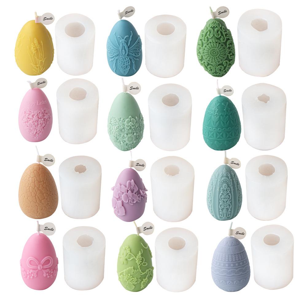 Graffiti Eggs Candle Making Kit Aromatherapy Easter Egg Candle Molds Easter Silicone Mould Embossed Aromatherapy Plaster