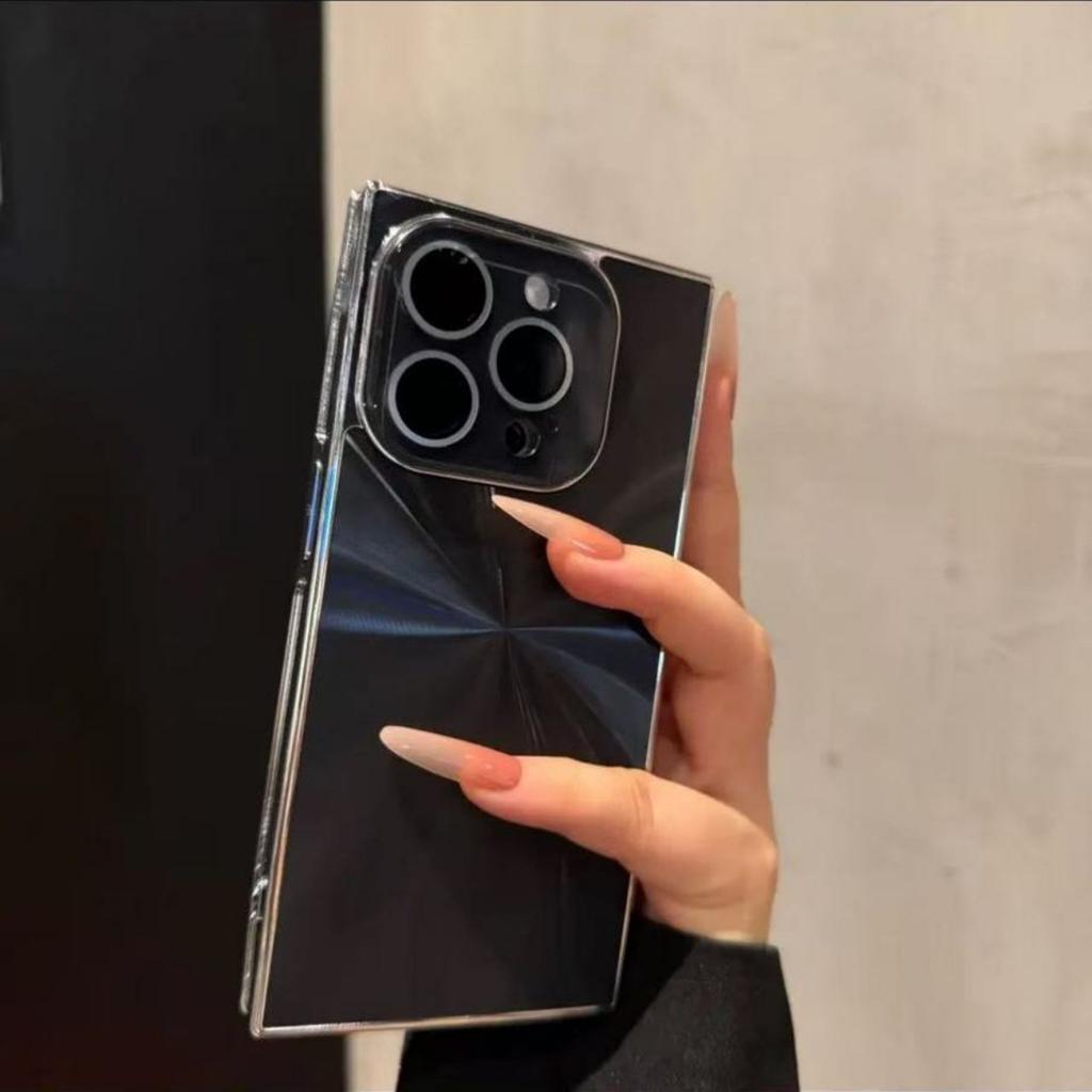 Luxus-LP-CD-Textur-Beschichtung Linsenschutz Handyhülle Für iPhone 16 15 14 Plus 13 Pro Max Laser Aurora Dazzle Stoßfeste Hülle