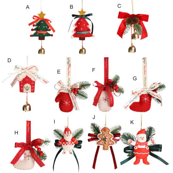 Christmas Ornament Small Boot Mitten Santa Snowman Gingerbread Man Xmas Tree Hanging Ornament Holiday Decorative Car Pendant for Wall Window Decor