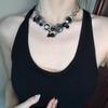 Crystal Rhinestone Beads Necklace Flower Clavicle Chain Choker Charm Gothic Necklace  Party