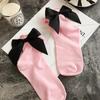27 Colors Japanese Streetwear Socks Women's Bow Socks Fashion Female Patchwork Candy Color Short Socks Cute Ladies Knot Sokken