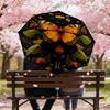1pc Butterfly Flowers Automatic Folding Umbrella, Heavy Duty 8 Rib Iron Frame,  Suitable for Travel, Daily Use, Birthday, Decor Gift m0104094