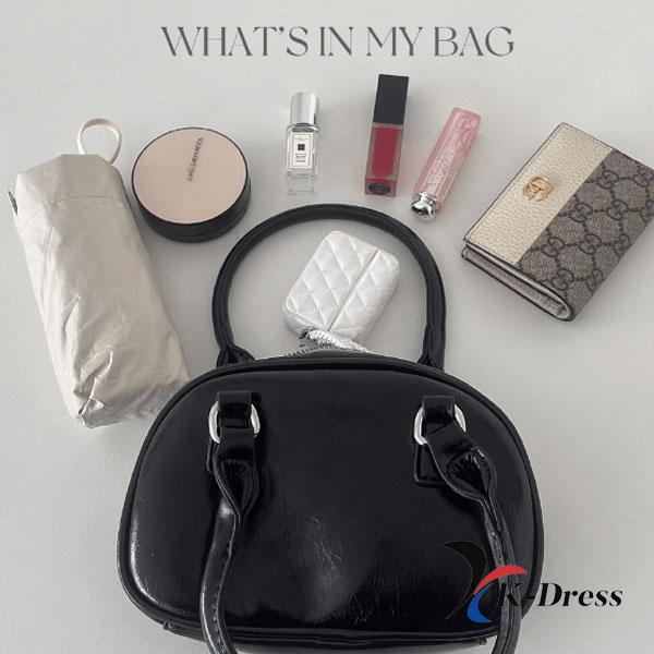 Emaille Mini Crossbody Bowling Bag Two-Way Strap Tote Leren Telefoontasje