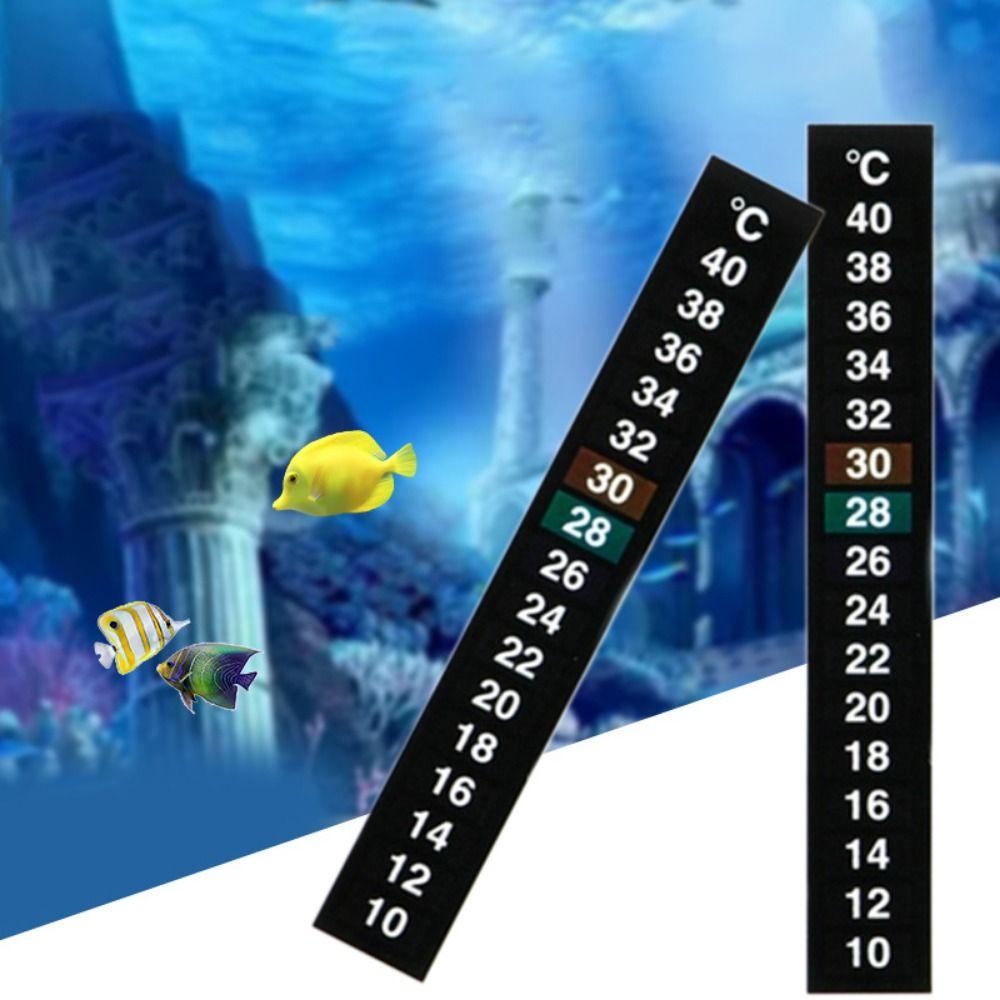 8pcs 10℃ to 40℃ Temperature Sensing Stickers Liquid Crystal Black Temperature Sensor Self Adhesive Fish Tank Thermometer