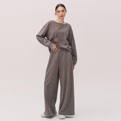 Washed Cut Wide Fit Banding Pants Htwpn5k01t