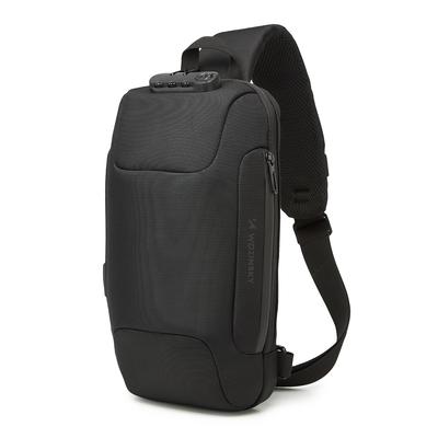 Premium Single Shoulder Anti-Theft Urban Backpack with Organizer and USB, Black