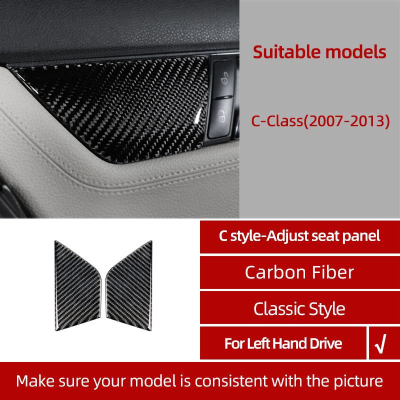 BETTERHUMZ For Mercedes Benz W204 C Class Accessories Carbon Fiber Central Control Gear Shifter Panel Trim Sticker Car Interior