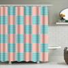 Blue Pink Striped Shower Curtain Bathroom Decor 3D Printed Waterproof Polyester Fabric Shower Curtains With Hook Rings For Home