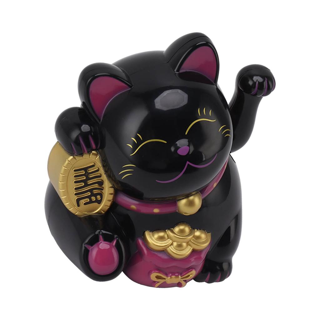 5.5in Electric Waving Arm Fortune Cat Decorative Cute Plastic Cat Ornaments for Cashier Desk