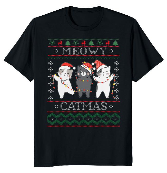 NEW LIMITED Meovy Catmas Ugly Sweater Funny Novelty Tee XXL