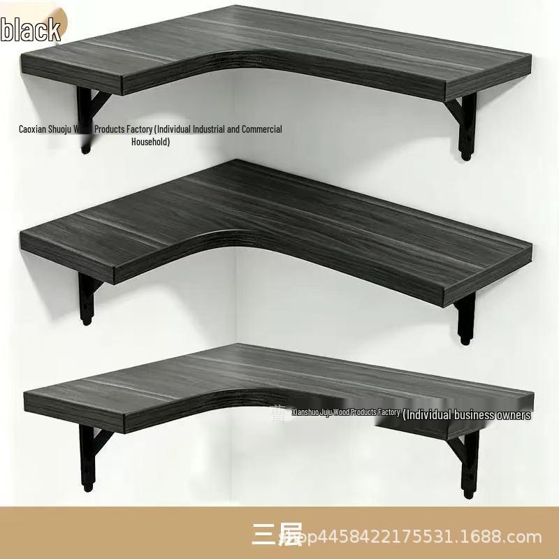 Wooden Corner Shelf with Iron Frame for Living Room, Kitchen, or Bathroom - Ideal for Books, Toys, and Storage.