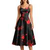 Women's Casual Round Neck Sleeveless Dress with Halloween Print for Party and Daily Wear