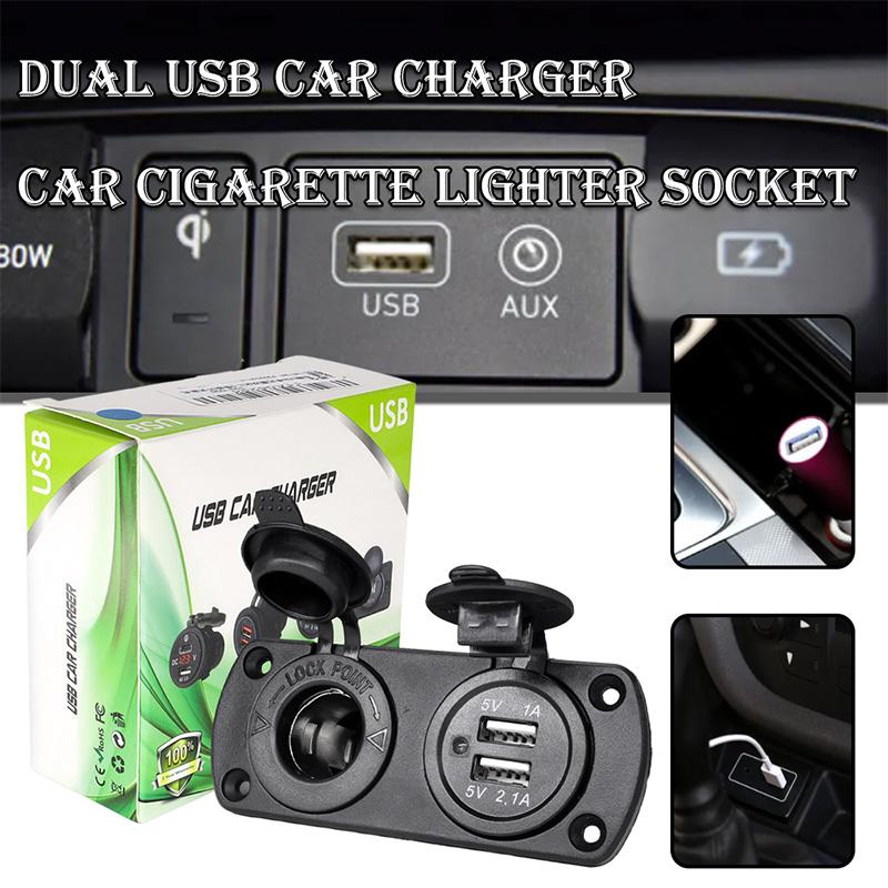 

PDTO 12 В двойной USB автомобильный прикуриватель адаптер зарядного устройства встроенная розетка