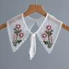 Women False Collar Embroidery Blouse Top Collar Elegant Fake Collar Shawl Wrap Universal Party Dress Clothes Accessories