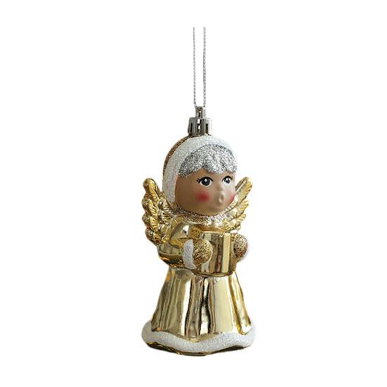 Christmas Hanging Decoration Glittery Angel Santa Claus Ornament Lightweight Xmas Decoration with Hanging Loop for Christmas Tree Door Mantel Decor