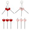 3Pcs/Set Keychain Keyring Crochet Keychain Red Heart Handle Knitting Needles Set  DIY Craft