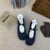 Inner heightening thick-soled plush shoes for women, outer wear 2025 autumn and winter new gentle bow leopard print cotton shoes for women