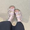 Version platform belt buckle casual open-toed sandals wear retro one-pedal beach shoes