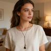 Alloy Teardrop Pendant Necklace Sophisticated Long Sweater Chain With Adjustable Length Fashion Accessory