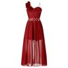 Vestito da Festa con Applicazione Brillante di Perline per Ragazze Tuta con Pizzo e Paillettes Romper con Sovrapposizione in Chiffon Vestito per Compleanno e Ballo di Fine Anno