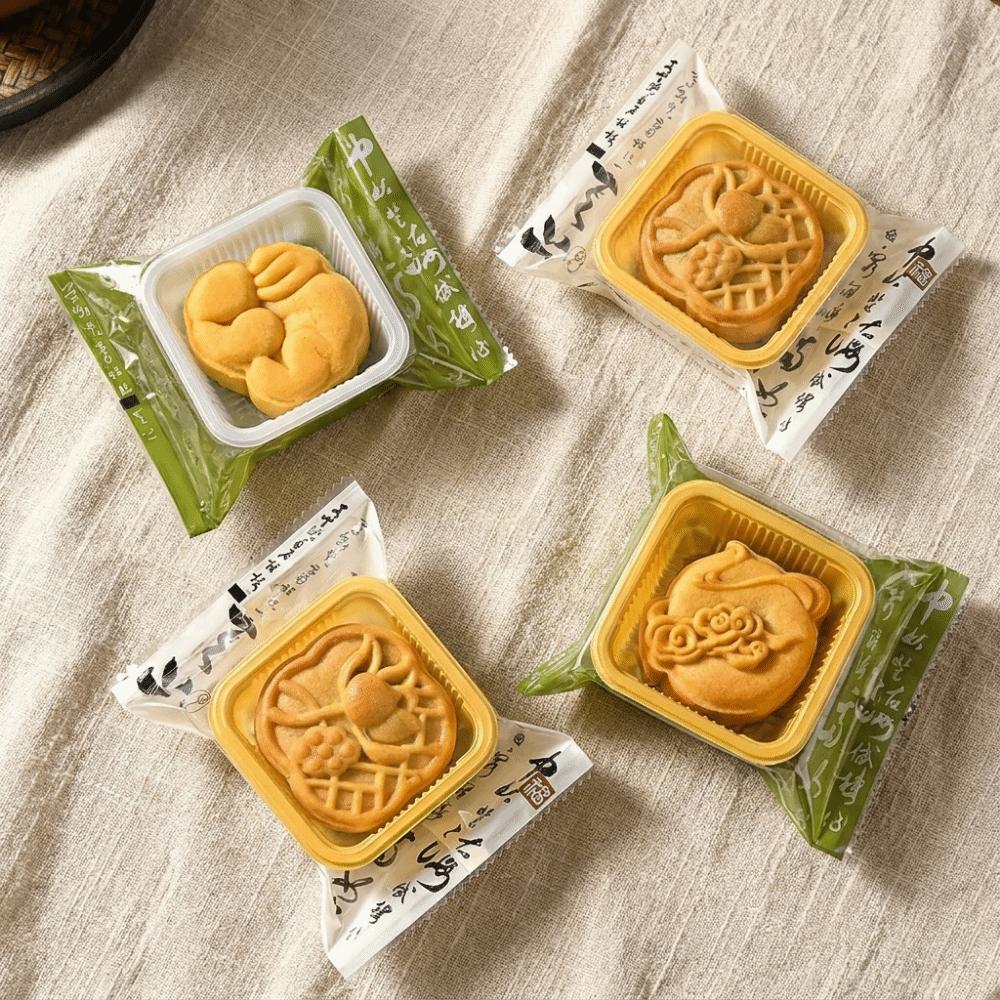 100PCS Transparent Mooncake Wrapping Bag Flat Plastic Bag Cookie Packaging Bag  Egg Yolk Crisp