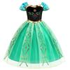 Anna Prinzessin Grün Cosplay Kleid Mädchen Elsa Thema Kostüm Frozen Rollenspiel Kleid Party Outfit Kinder Auftrittskleidung