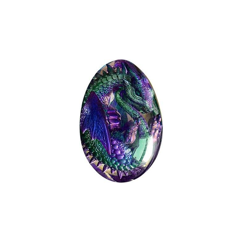 Crystal Transparent Resin Statue Dragon Egg Lava Dinosaur Egg Souvenir Resin Craft Luminous Handmade Dragon Eggs Home Decor Gift Extra 2% Off