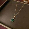 Women's Cross-Border Fashion Necklace with Colorful Zirconia Heart and Titanium Steel Clavicle Chain