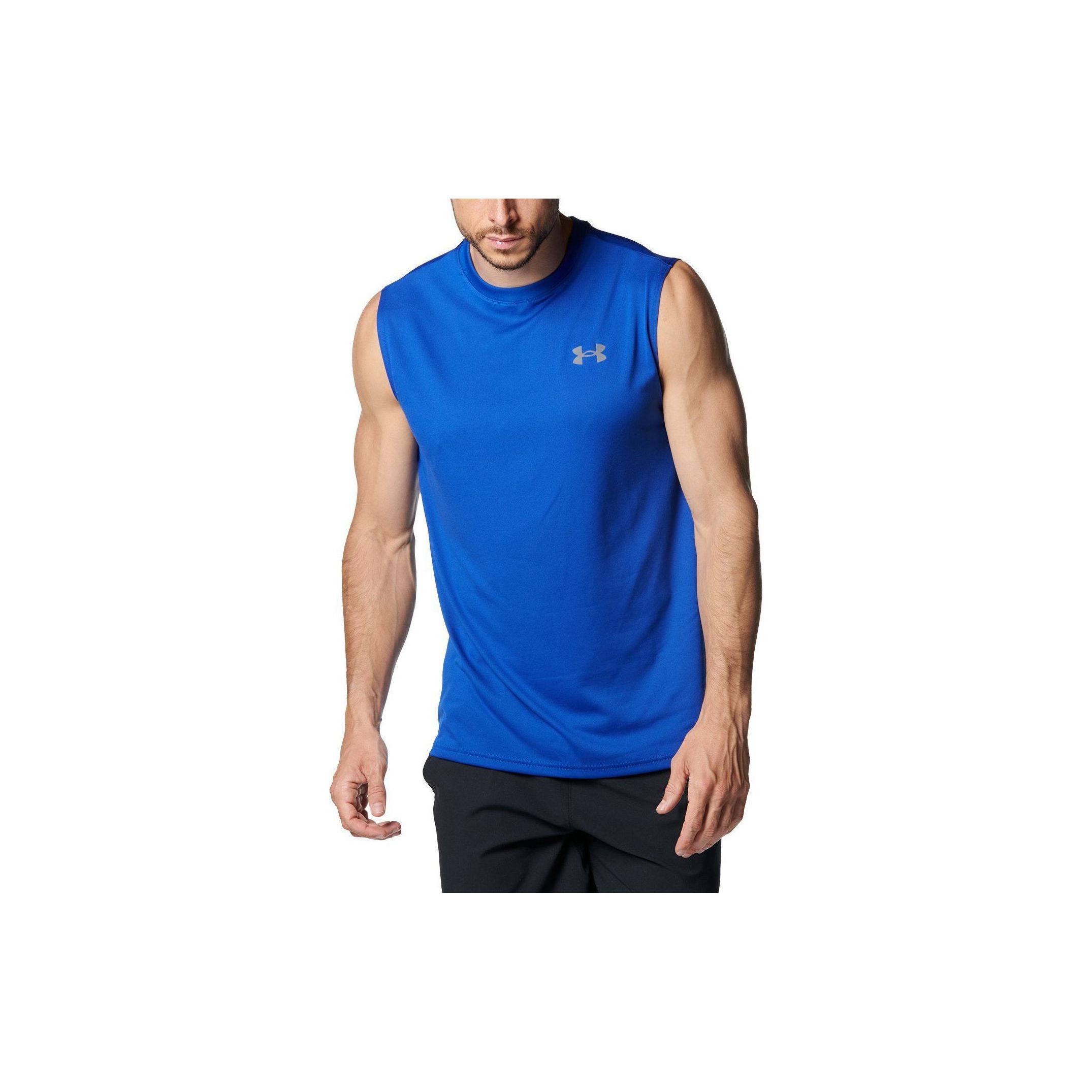 

Under Armour Технологичный однотонный повседневный спортивный тренировочный быстросохнущий эластичный удобный жилет без рукавов с круглым вырезом мужские топы темно-синий 1367452-400 XL