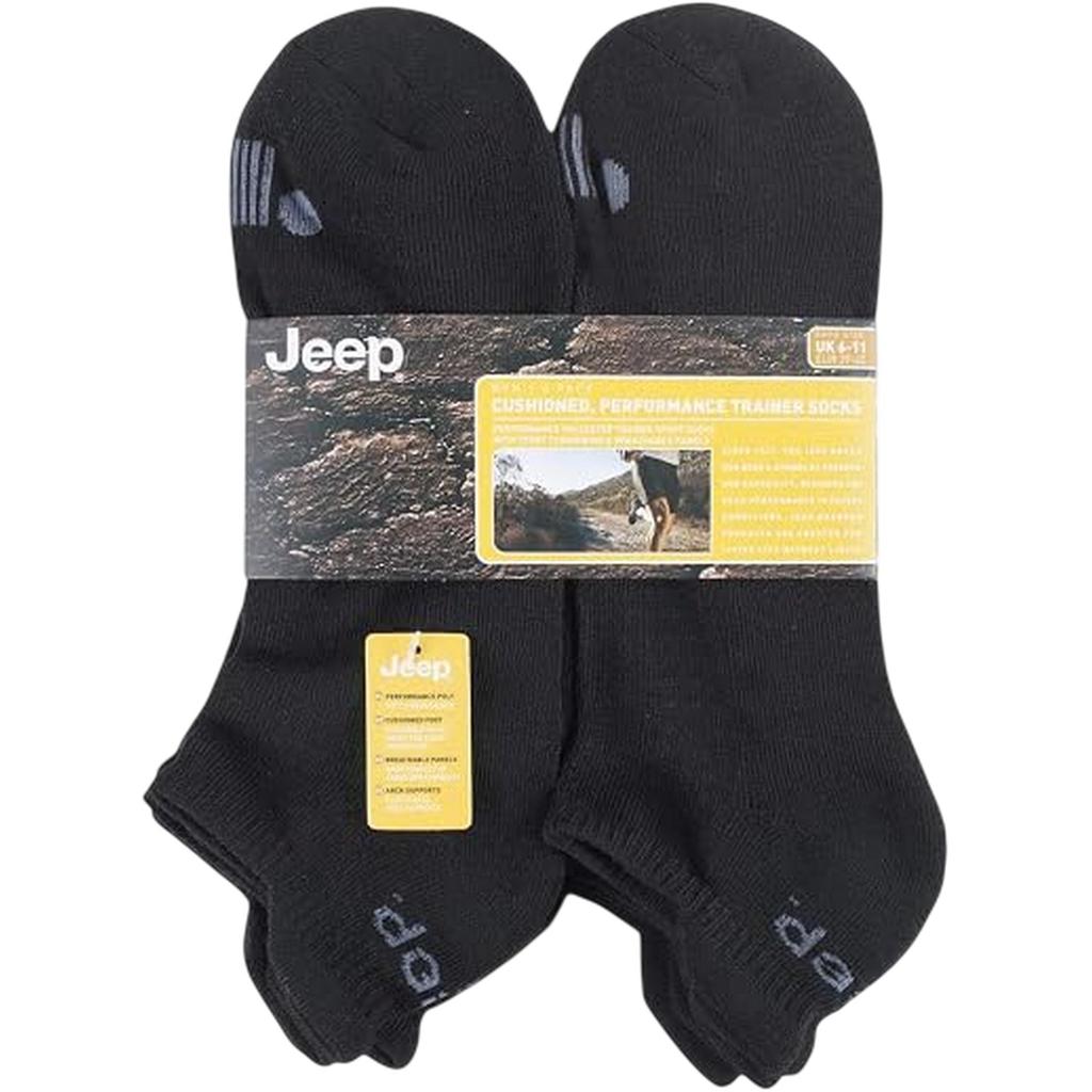 Jeep Mens Cushioned Trainer Socks (Pack of 6)