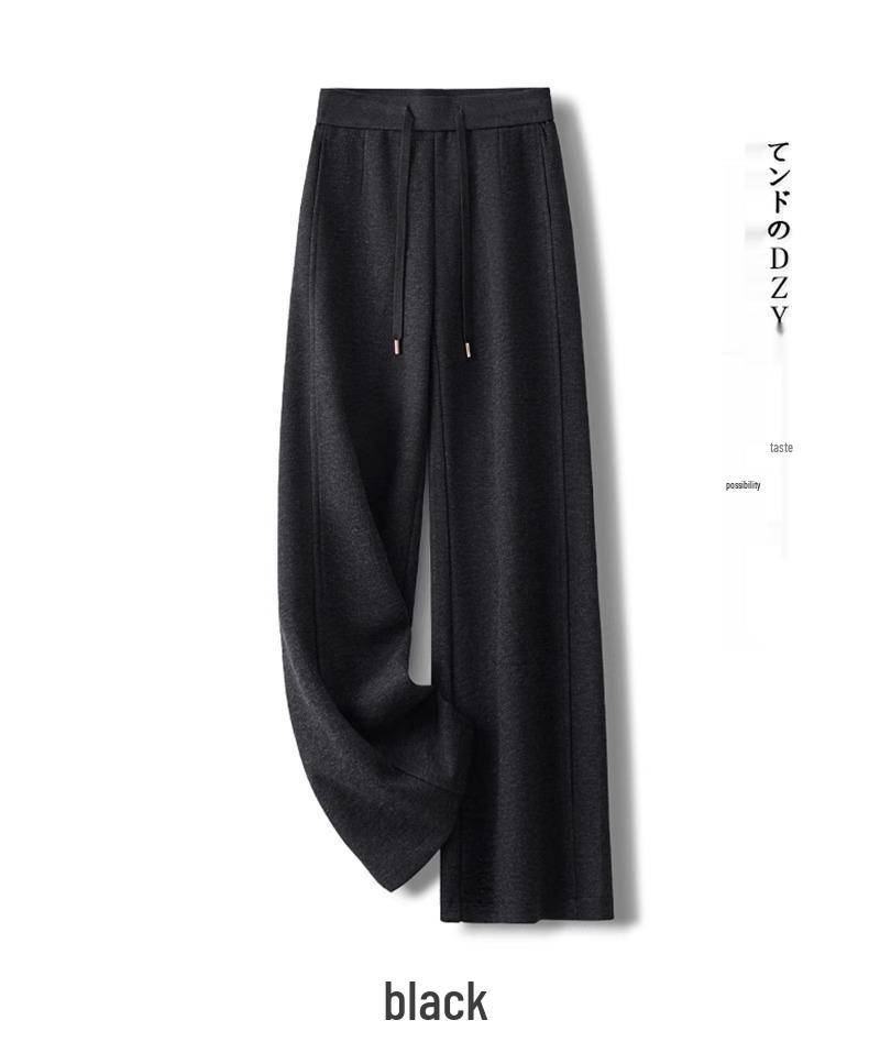 Ankola Women's Red Wool Wide-Leg Pants - New 2024 Autumn/Winter Collection