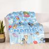 Bluey's Playful Pals Personalized Name Blanket Multi-purpose Personalized Blanket Soft & Cozy Versatile for Office Chair Picnics Sofa Bed