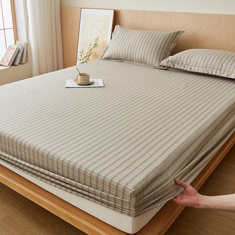 Fitted Sheet Dustproof Mattress Protector Non-slip Sheet Skin-friendly Breathable Dirty Washable Dormitory Fitted Sheet