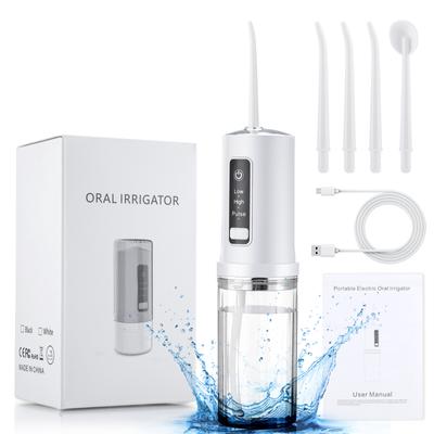 Přenosný ústní irigátor USB dobíjecí vodní flétna Dentální vodní tryska 230ml vodní nádrž Vodotěsný čistič zubů pro péči o ústní dutinu