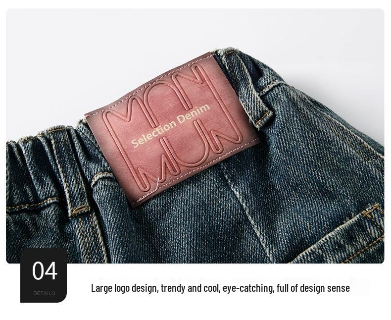 Boys' Loose Wide-Leg Denim Jeans - Spring/Autumn 2025 Collection