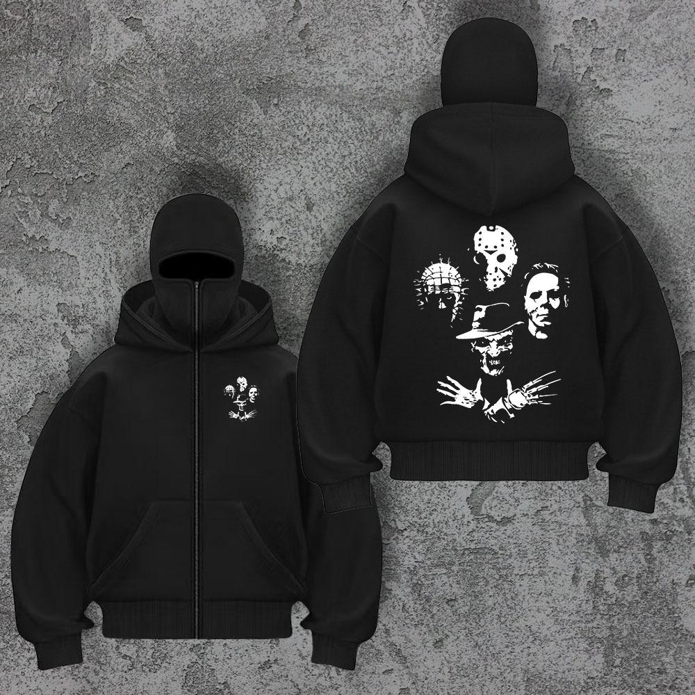 Trendy Brand Velvet Double Hat Unique Design Hooded Sweatshirt for Autumn and Winter, New Unisex Loose Y2K Sweatshirt