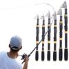 Telescopic Fishing Rod Carbon Fiber Pole with CNC Reel Seat Portable Retractable Fishing Poles