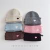 Children, Knitted Hats, Autumn and Winter, Holes, Heart-shaped Embroidery, Boys and Girls, Warm Hats, Woolen Hats