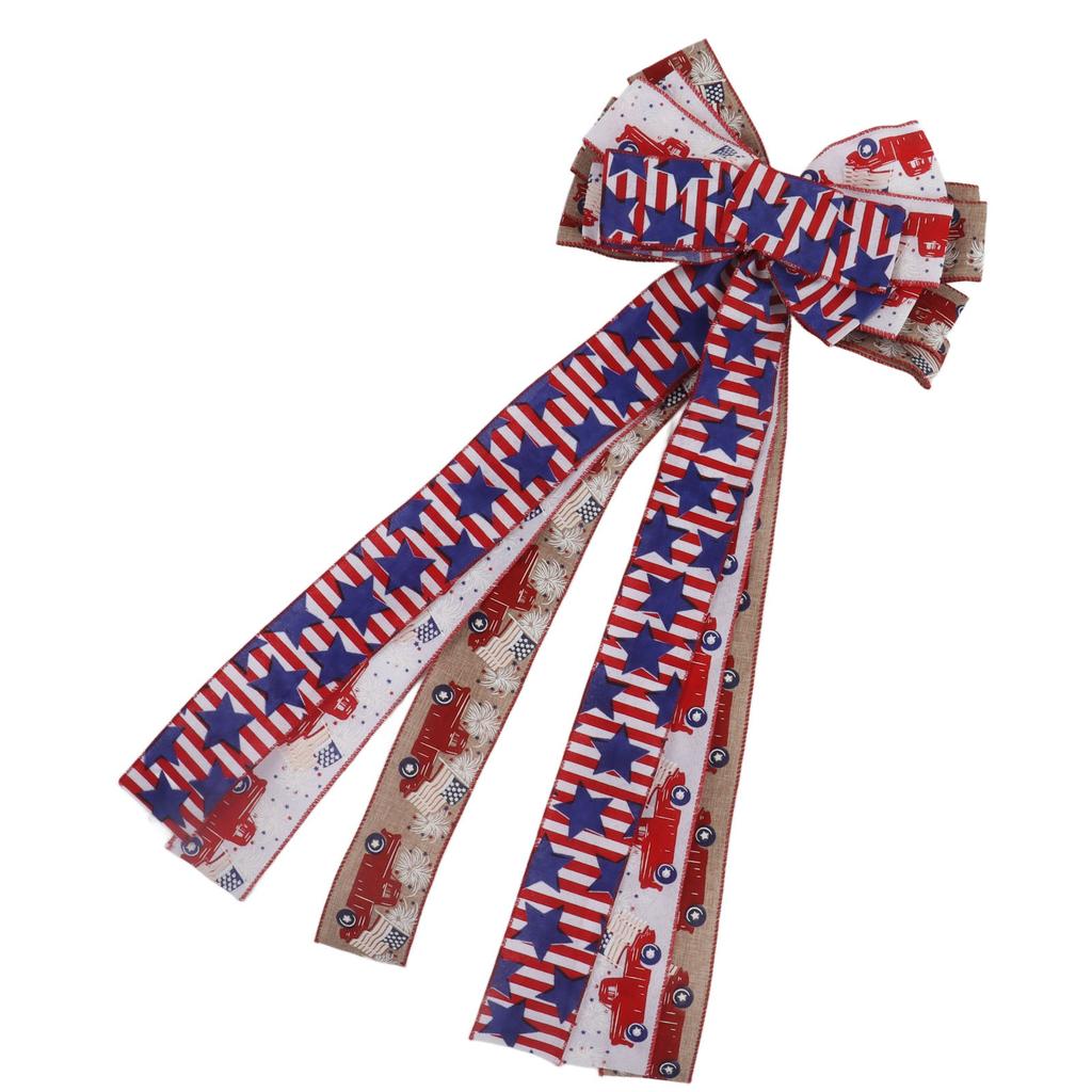Independence Day Bowknot 11.8x27.6in Vibrant Colors Fadeless Durable Widely Used Patriotic Bowknot for 4th of July