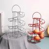 Spiral Egg Rack Egg Skelter Deluxe Spiraling Dispenser Rack Basket Storage Metal Spiral Storage Roller Rack Kitchen Supplies