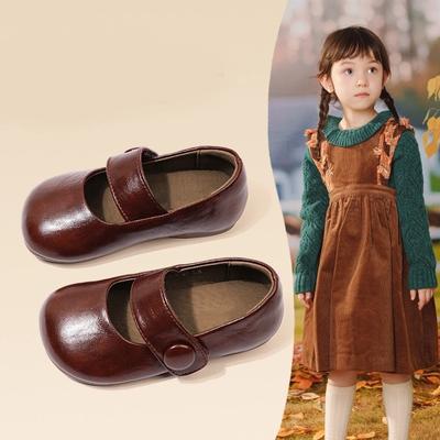 Kinderlederschuhe Frühling und Herbst neue Mädchen flache Einzelchuhe Mary Jane Schuhe Mädchen Prinzessinnenschuhe weichsohlige Babyschuhe