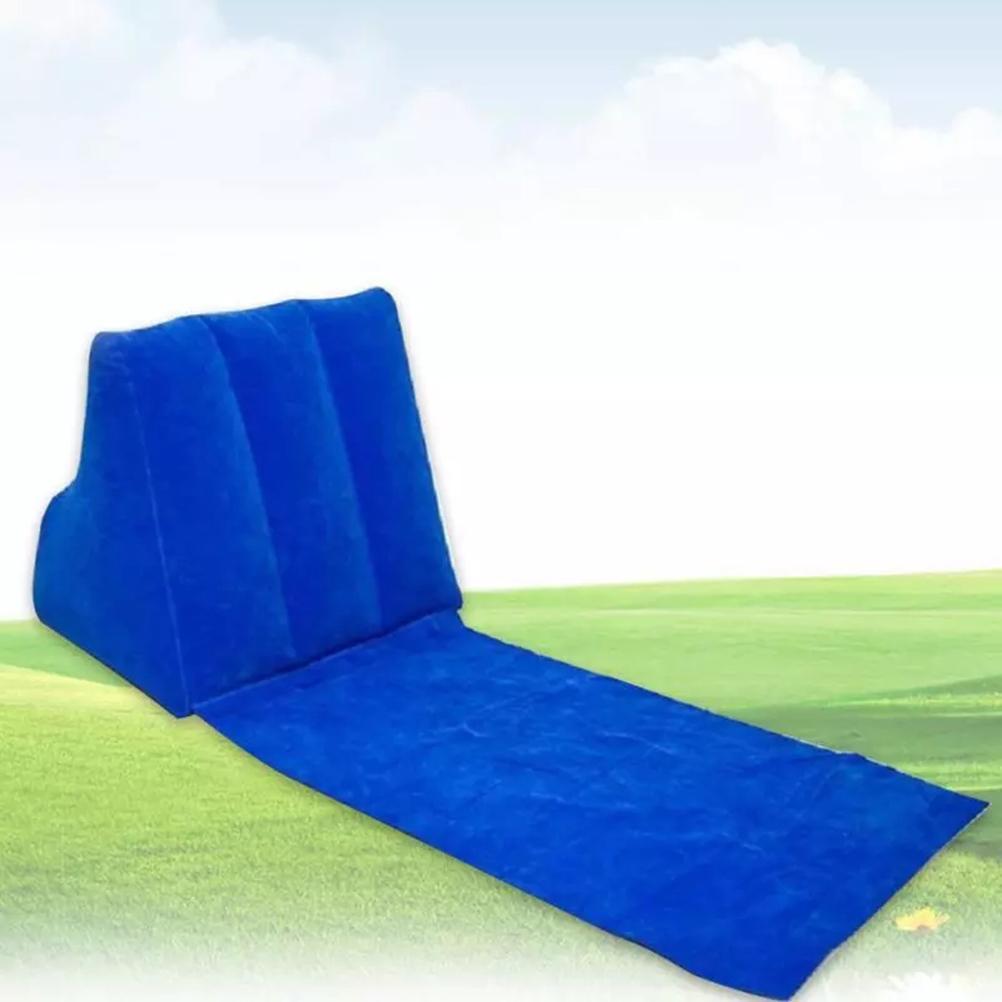 Triangle Cushion Beach Mat PVC Flocking Inflatable Beach Chair Cushion Foldable Beach Cushion Mat