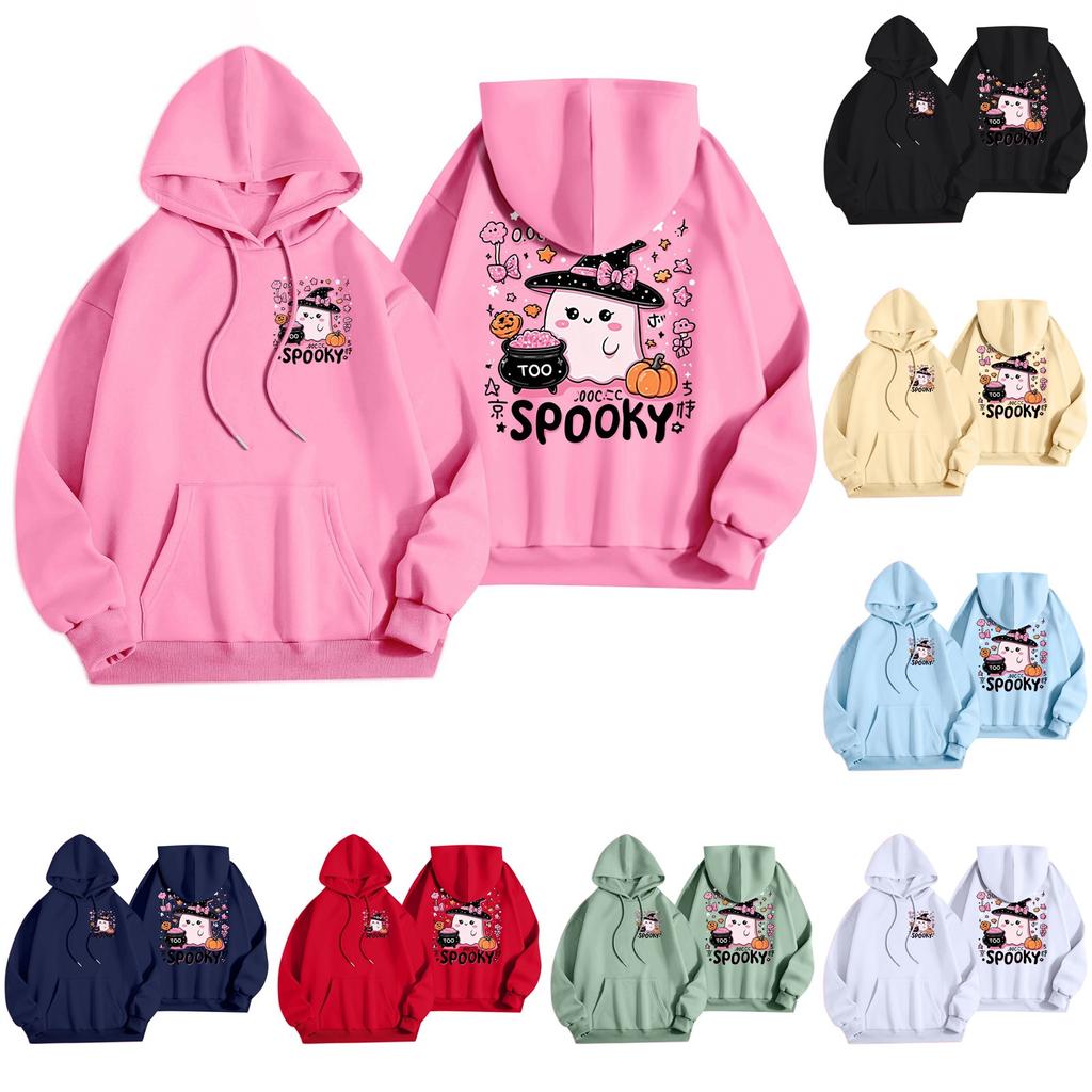 Women's Casual Fashion Halloween Printed Leisure Hooded Sweatshirt With Pockets