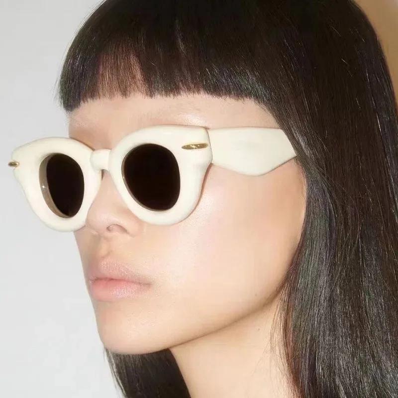 New Y2k Sports Punk Sunglasses Outdoor Sun Glasses Cute Oval Shades Chunky Round Frame Inflated Sunglasses For Women Men