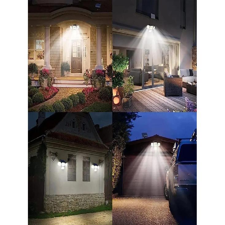 1 PACK Outdoor Motion Sensor Lamp, 4-Head Solar Power Light, 122 LED Solar Light, Flood Lights ,3000 Lumens,270° Lighting Range